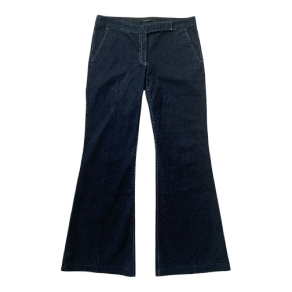 Express Dark Blue Flared Wide-Leg Jeans